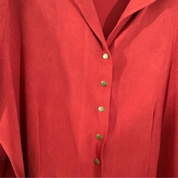 First Issue (a liz claiborne company) Women’s Size XL Red Button Down Shirt - Picture 3 of 8
